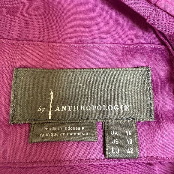 Anthropologie Deep V-Neck Vibrant satin Mini Dress size 10 - Picture 8 of 12